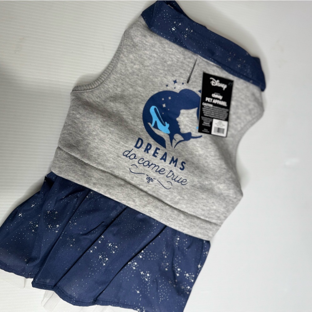 Disney Cinderella "Dreams Come True" Dog & Cat Sweatshirt Dress - Size Medium - Picture 9 of 13